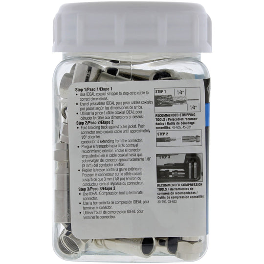IDEAL RTQ XR RG6 F-Type Compression Connectors, 50 Pack - view 8