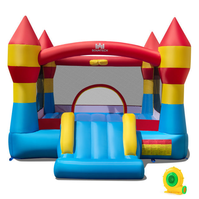 Inflatable Bounce House with Slide & Basketball Hoop