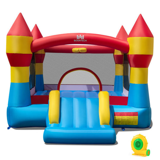 Inflatable Bounce House with Slide & Basketball Hoop
