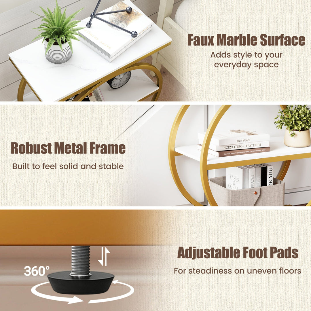3-Tier Industrial Side Table with Metal Frame