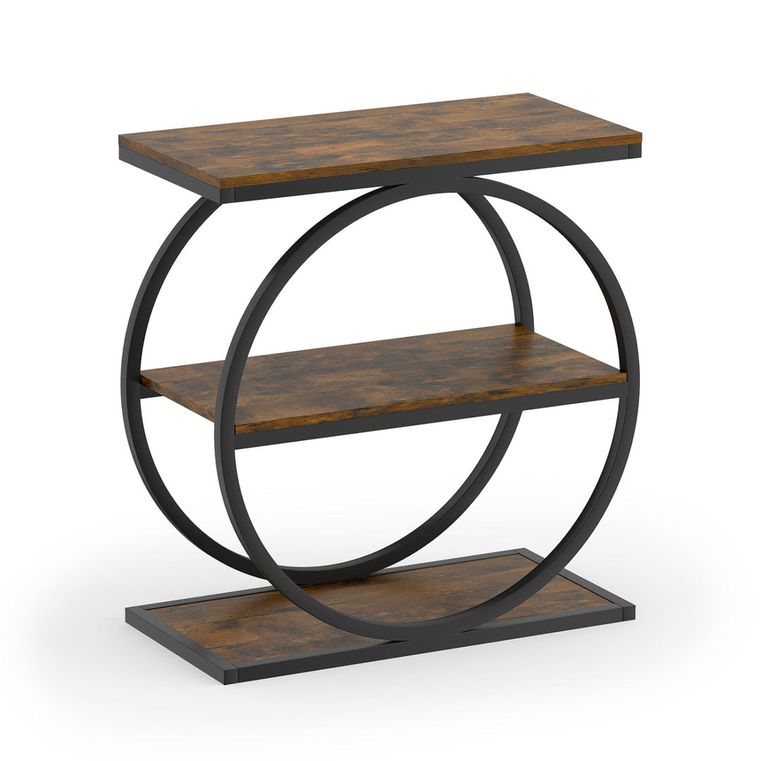 3-Tier Industrial Side Table with Metal Frame