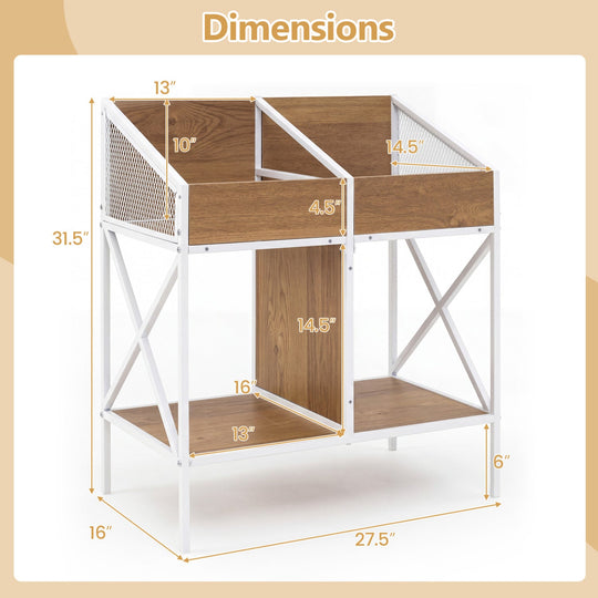 Industrial Vinyl Record Storage Rack with Metal Frame