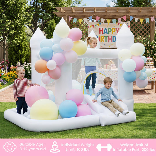 Inflatable Bounce House with Slide, Basketball Hoop & Blower