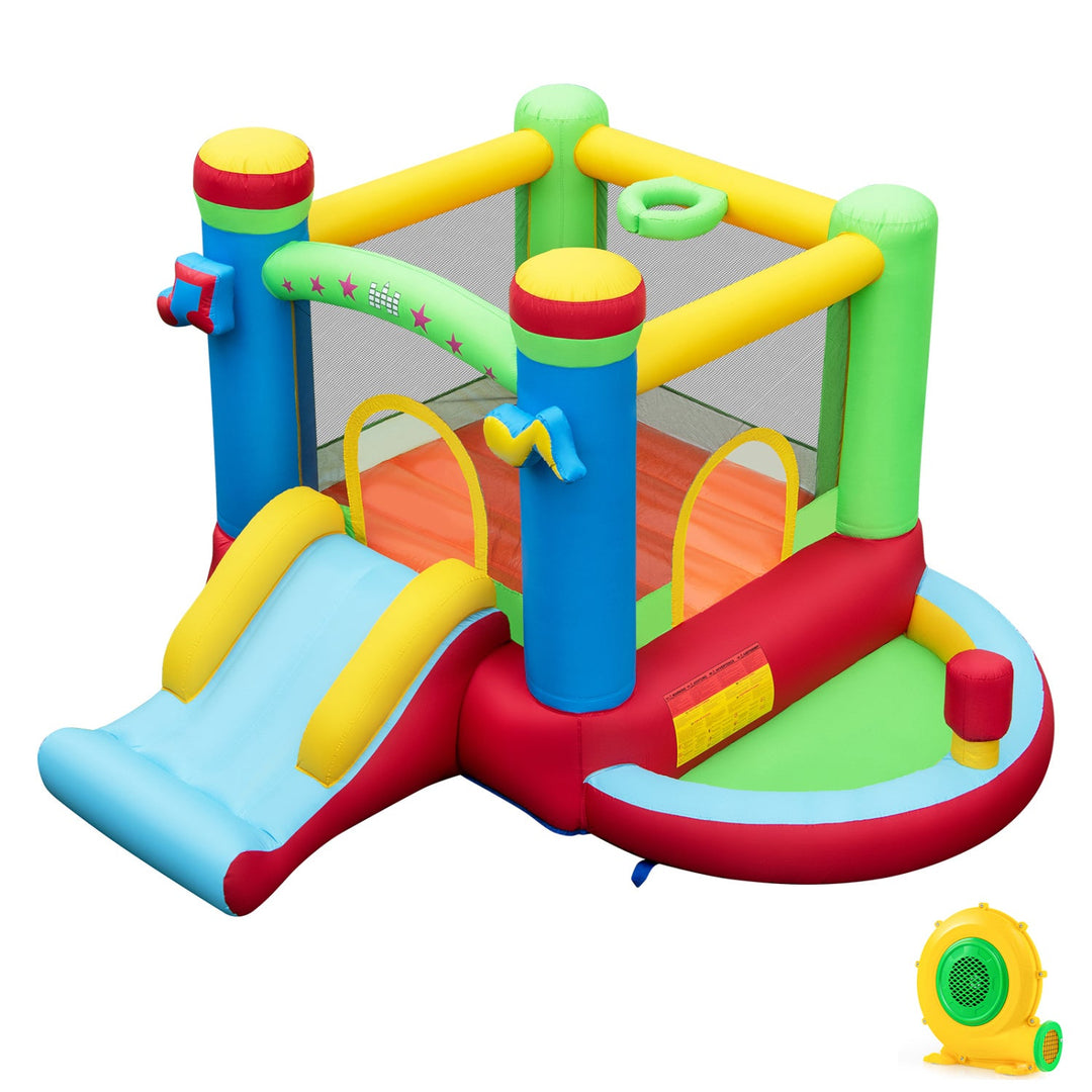 Inflatable Bounce House with Slide, Basketball Hoop & Blower