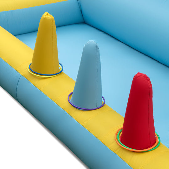 Inflatable Bounce House 7-in-1 Bouncy Castle with Slide and Tunnel without Blower