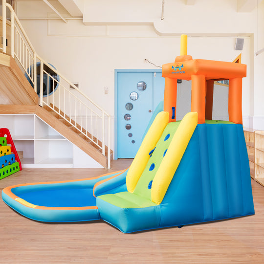 Inflatable Water Slide Kids Bounce House with 680W Blower