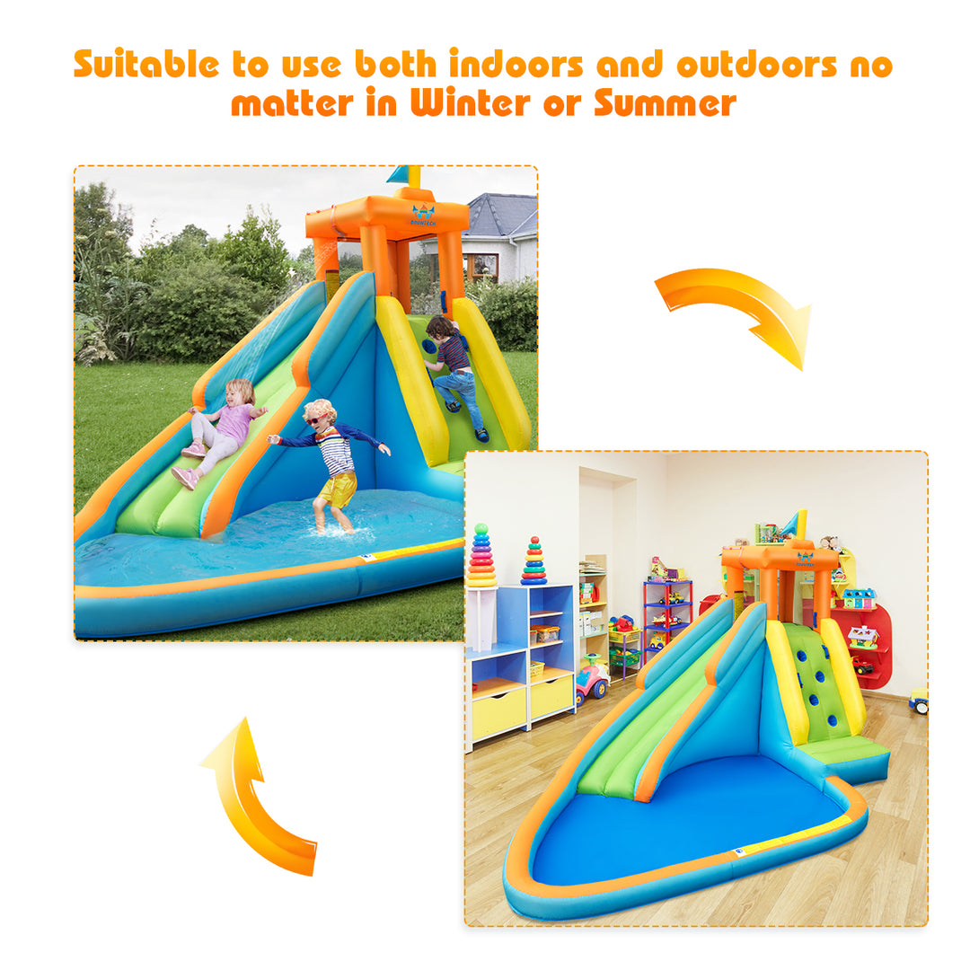 Inflatable Water Slide Kids Bounce House with 680W Blower