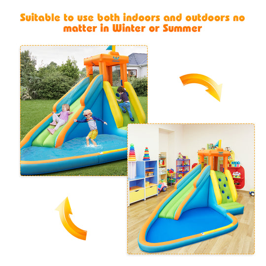 Inflatable Water Slide Kids Bounce House with 680W Blower