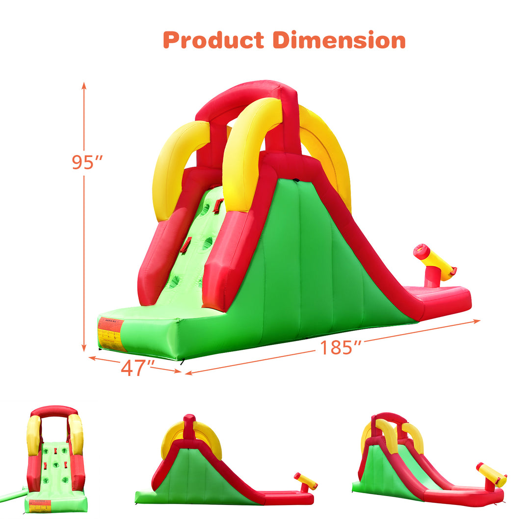 Inflatable Water Slide Bounce House with Climbing Wall and Jumper with 550W Blower