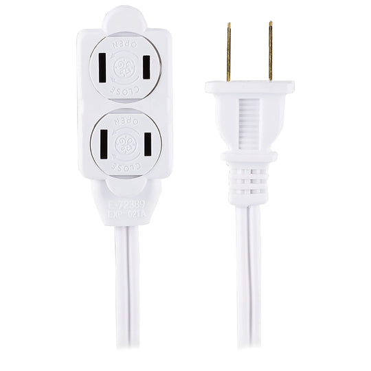 GE 6-Ft. 3-Outlet Polarized Indoor Extension Cord with Twist-to-Close Safety Covers, White - view 3