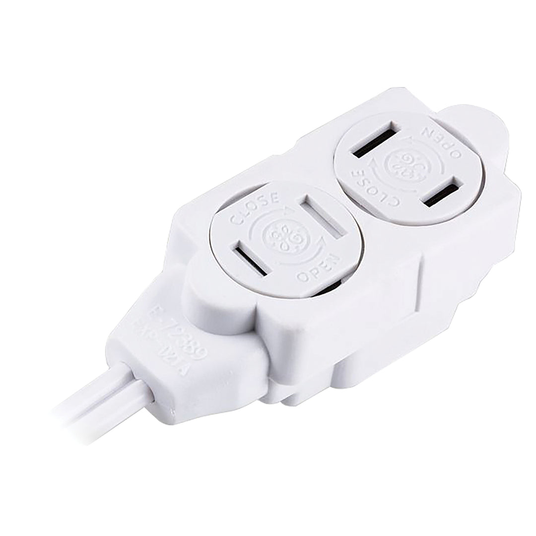 GE 6-Ft. 3-Outlet Polarized Indoor Extension Cord with Twist-to-Close Safety Covers, White - view 4