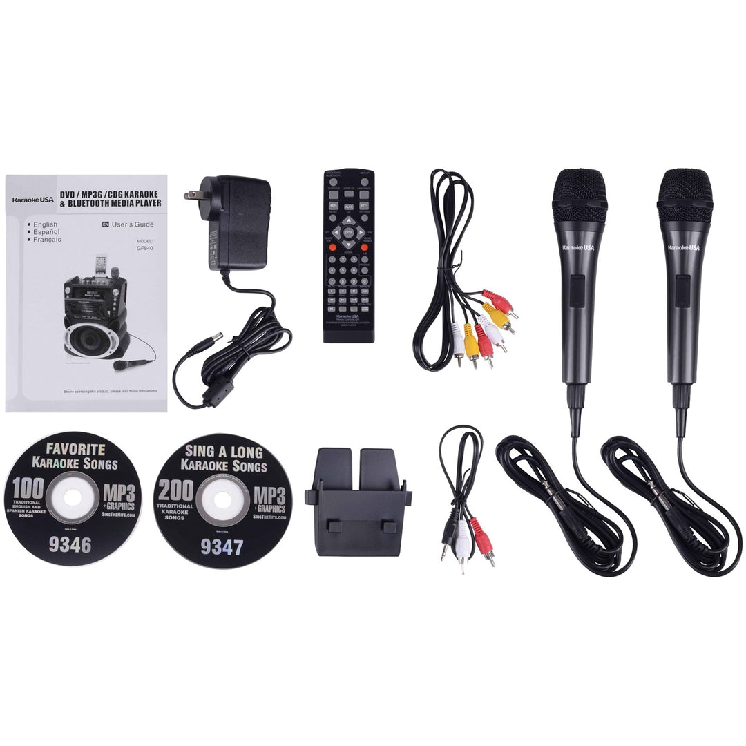 Karaoke USA DVD/CDG/MP3G Karaoke Machine with 7-In. Screen, Bluetooth & 2 Microphones - view 13