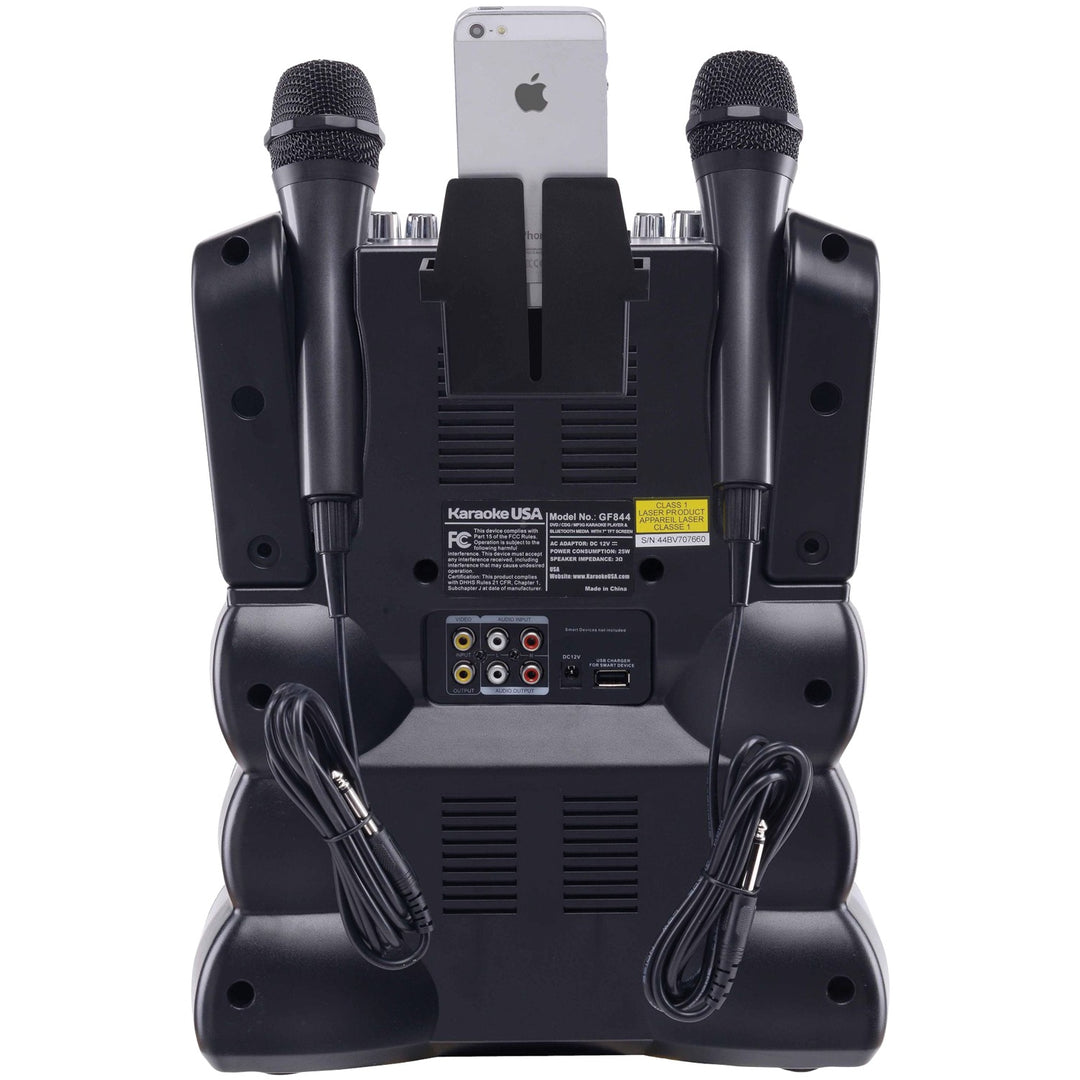 Karaoke USA DVD/CDG/MP3G Karaoke Machine with 7-In. Screen, Bluetooth & 2 Microphones - view 7