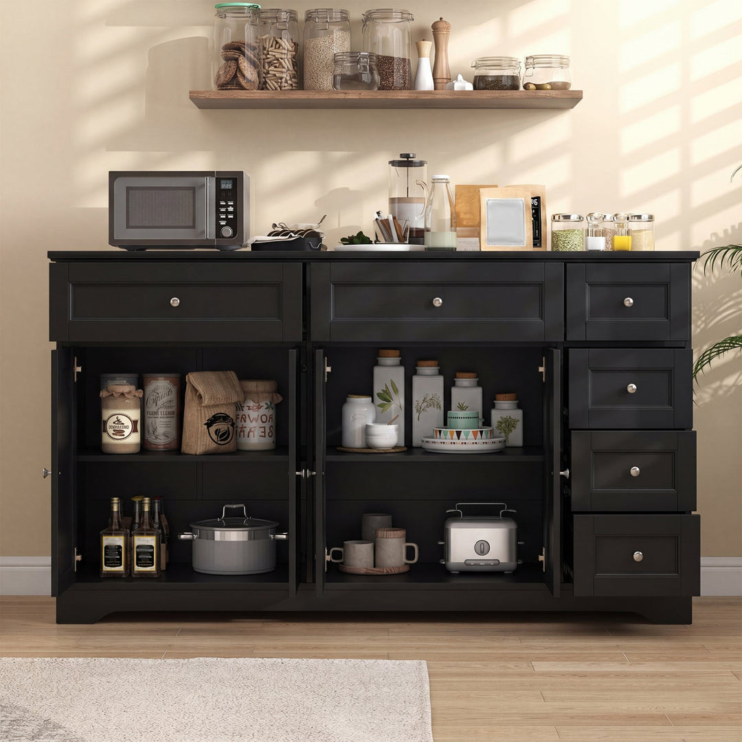 59" Buffet Sideboard with 6 Drawers and 2 Cabinets