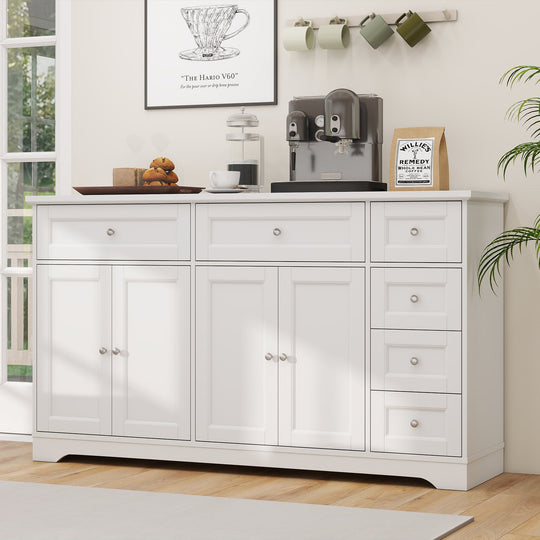 59" Buffet Sideboard with 6 Drawers and 2 Cabinets