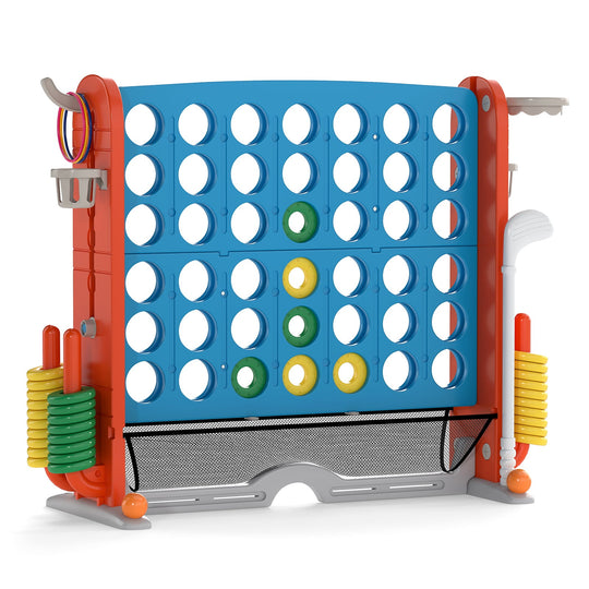 Jumbo 4-to-Score Game with Ring-toss and Basketball Hoop