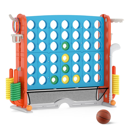 Jumbo 4-to-Score Game with Ring-toss and Basketball Hoop