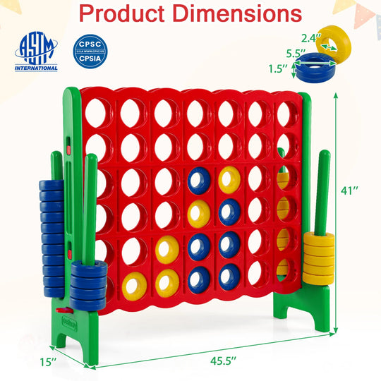 Jumbo 4-to-Score Game Set 3.5FT Tall Oversized Outdoor Lawn Game