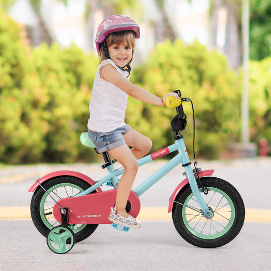 Kids Bike with Adjustable Handlebar and Saddle Blue-12 Inches