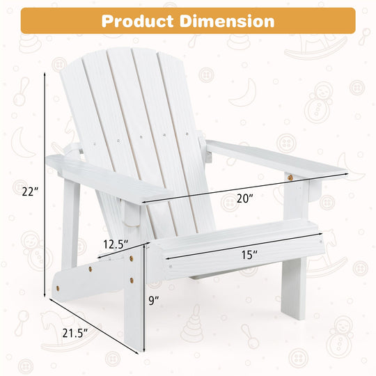 Kid's Adirondack Chair with High Backrest and Arm Rest
