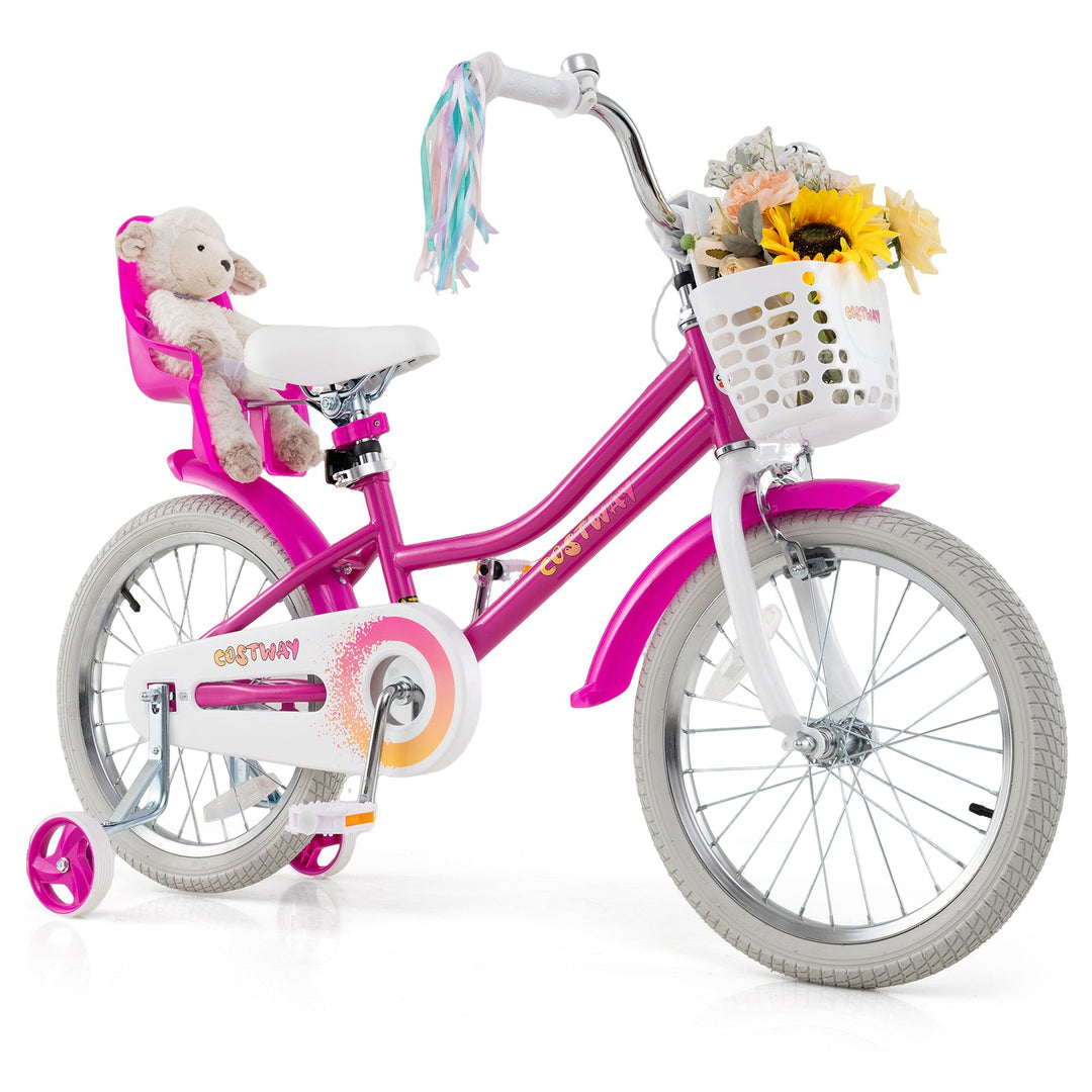 Kids Bike 12 Inch with Training Wheels and 2 Brake System for 3