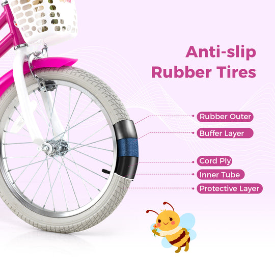 Kids Bike 18 Inch with Training Wheels and 2 Brake System for 4-8 Years Old