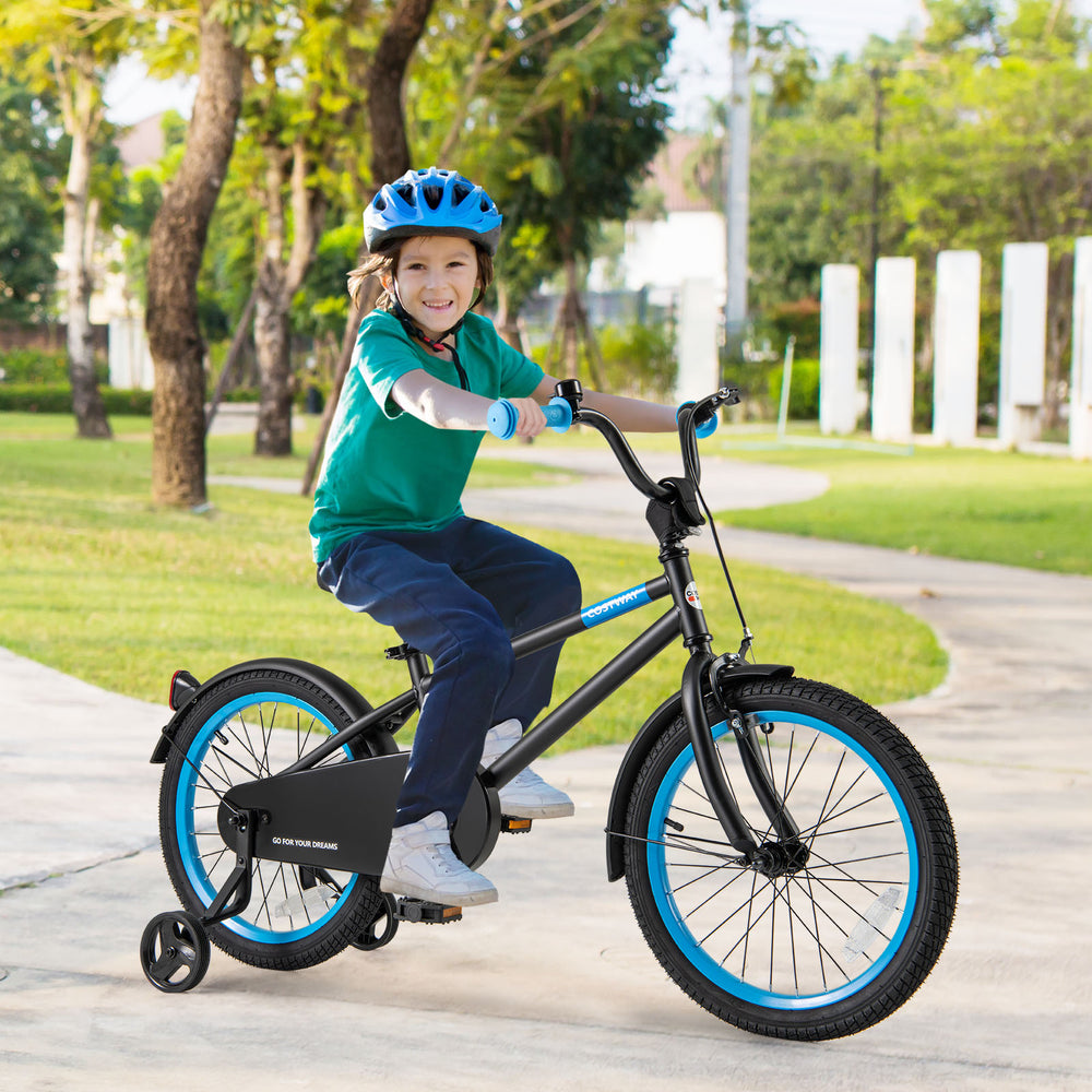 Kids Bike with Adjustable Handlebar and Saddle Black-18 Inches