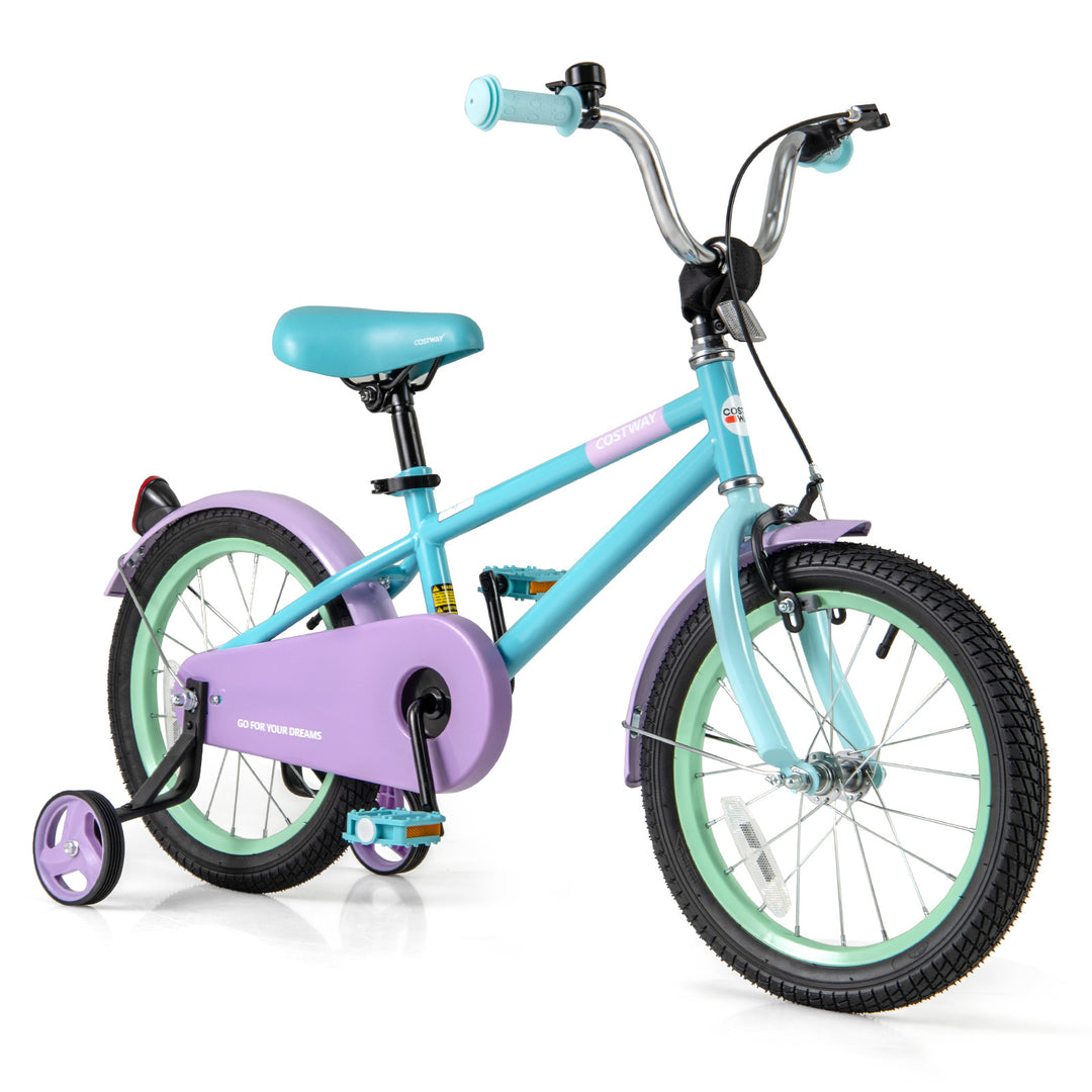 Kids Bike with Adjustable Handlebar and Saddle Purple-16 Inches