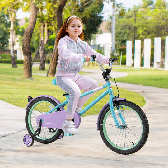 Kids Bike with Adjustable Handlebar and Saddle Purple-18 Inches