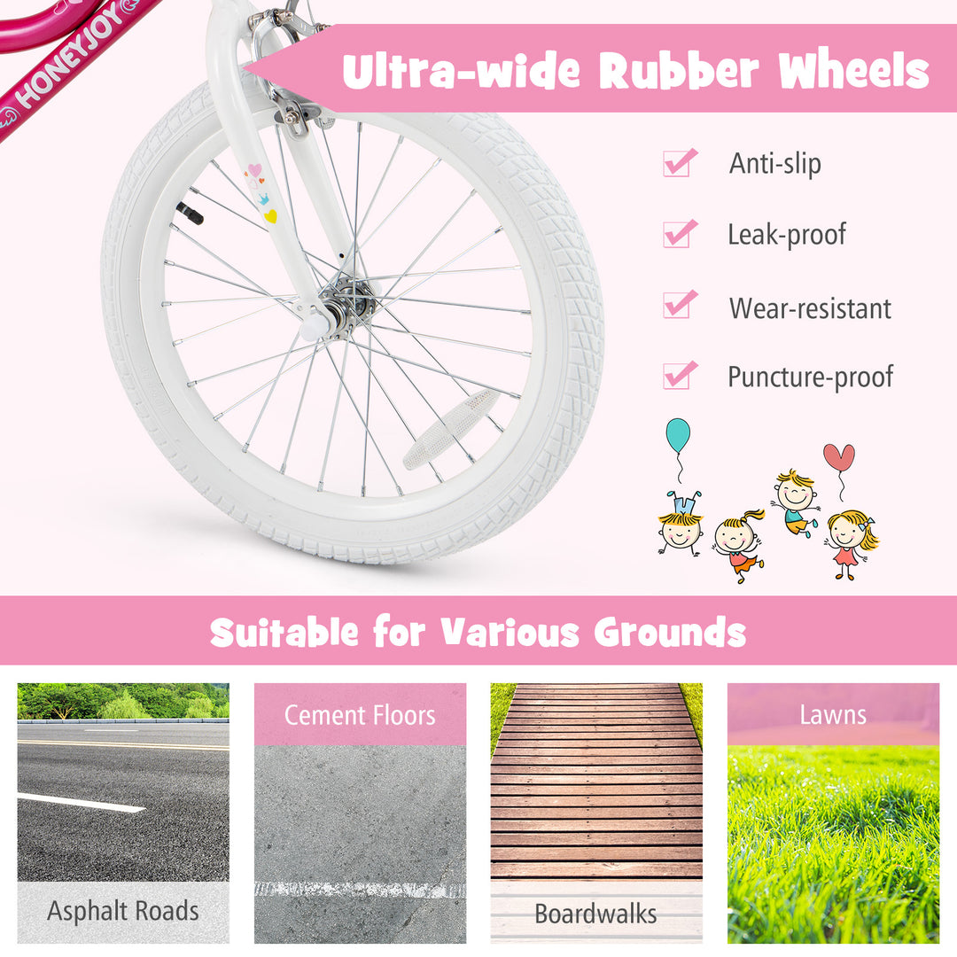 Kids Bicycle 18 Inch Toddler and Kids Bike with Training Wheels for 6-8 Year Old Kids-Pink