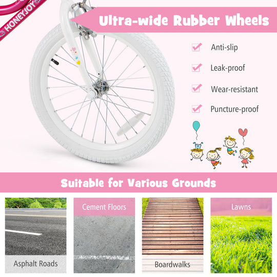 Kids Bicycle 18 Inch Toddler and Kids Bike with Training Wheels for 6-8 Year Old Kids-Pink