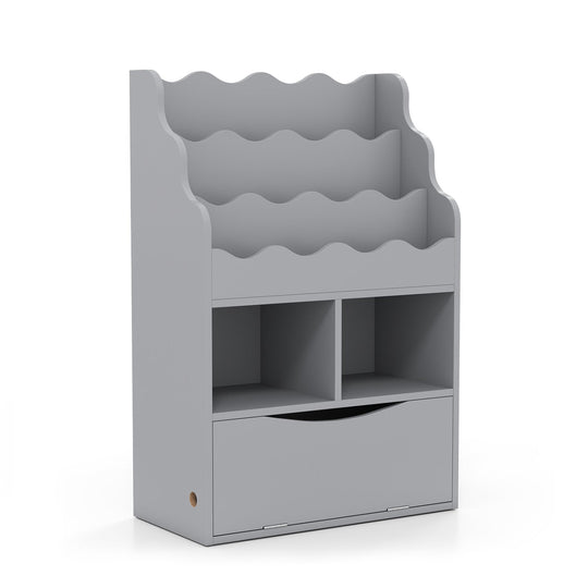 Kids 3-Tier Sling Bookcase with Storage Cabinet