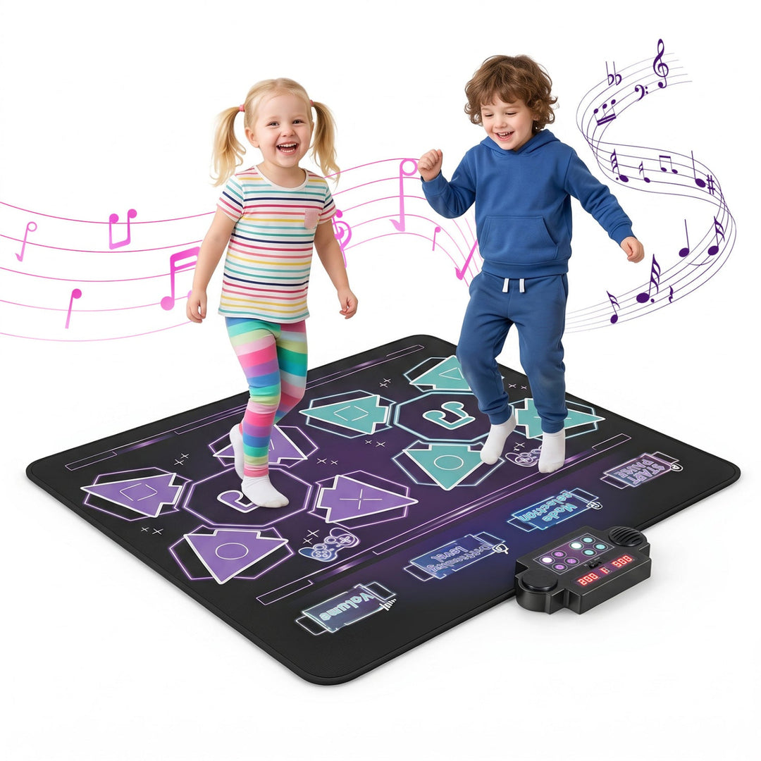 Electronic Kids Dance Mat with 8 Songs & LED Lights