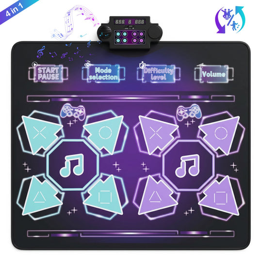 Electronic Kids Dance Mat with 8 Songs & LED Lights