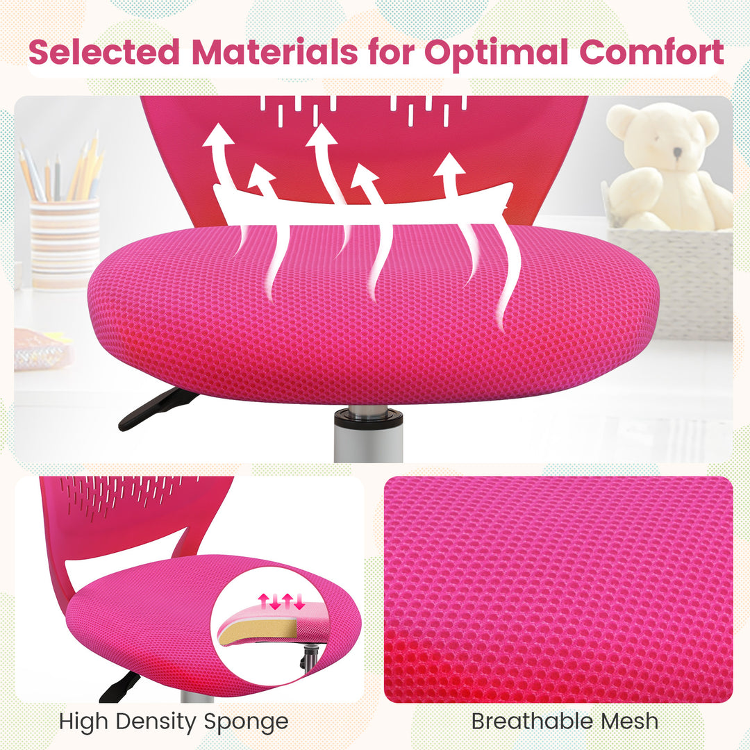 Ergonomic Children Study Chair with Adjustable Height-Pink