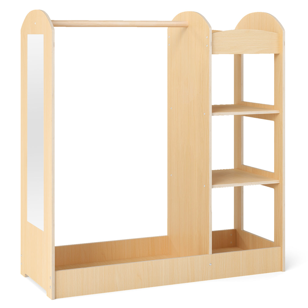 Kids Dress Up Storage with Mirror-Natural