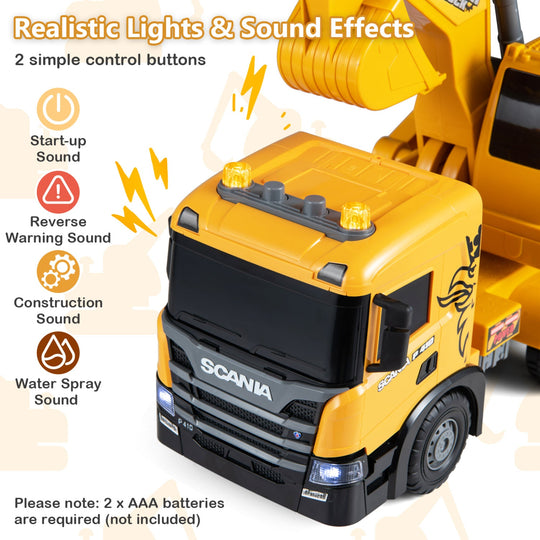 Excavator Truck Toy with Adjustable Arm and Rotating Cab