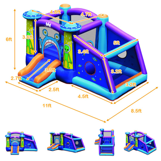 Kids Inflatable Bounce House Aliens Jumping Castle Without Blower