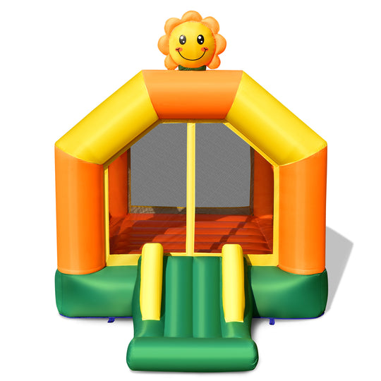 Kids Inflatable Bounce House with Slide and Basketball Rim with 735W Blower