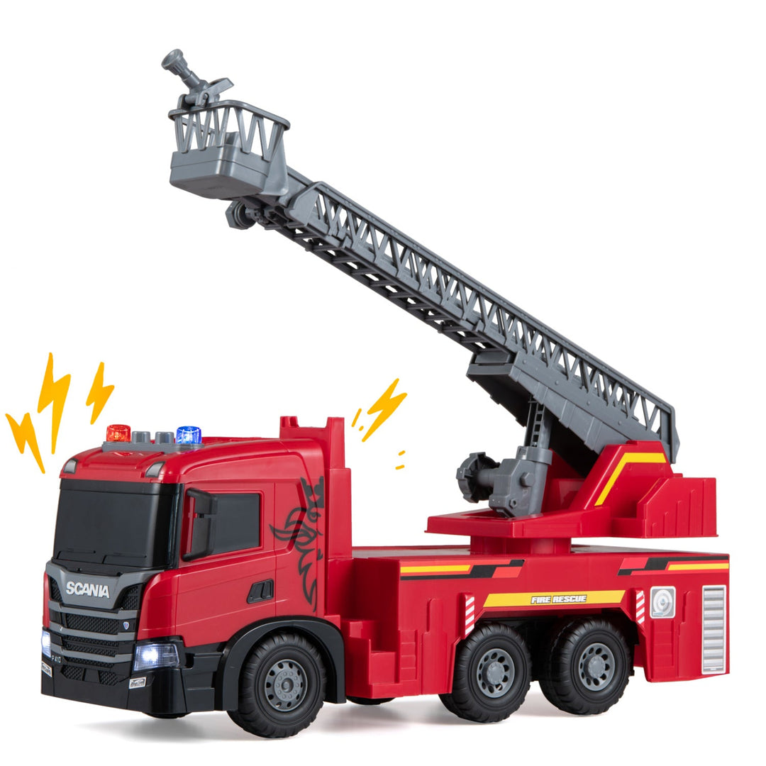 Fire Truck Toy with Extendable Ladder and Lights