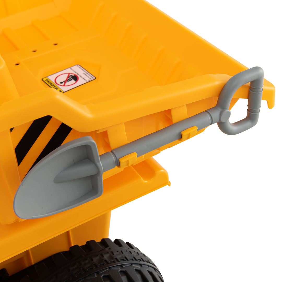 Kids Ride on Dump Truck 12V Ride on Car with Electric Dump Bed-Yellow