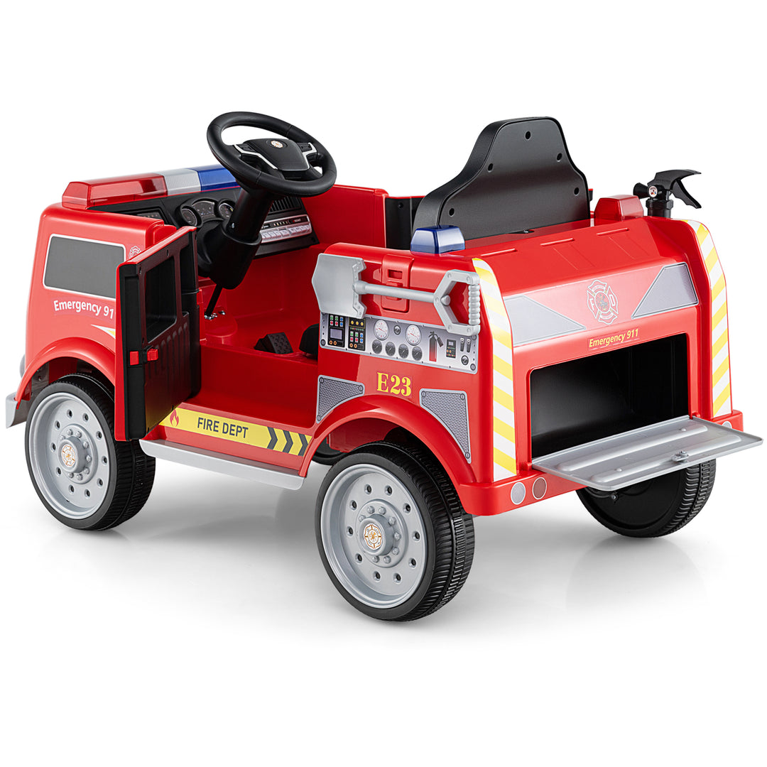Kids Ride on Fire Truck with Remote Control and Extinguisher-Red