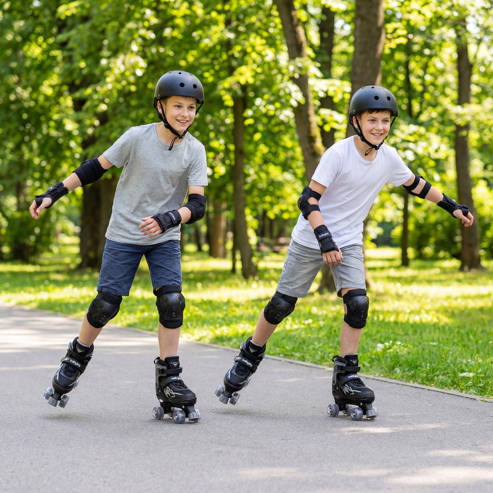 Kids Roller Skates for Girls Boys Teens 4 Sizes Adjustable Quad Skates with Light-up Wheels