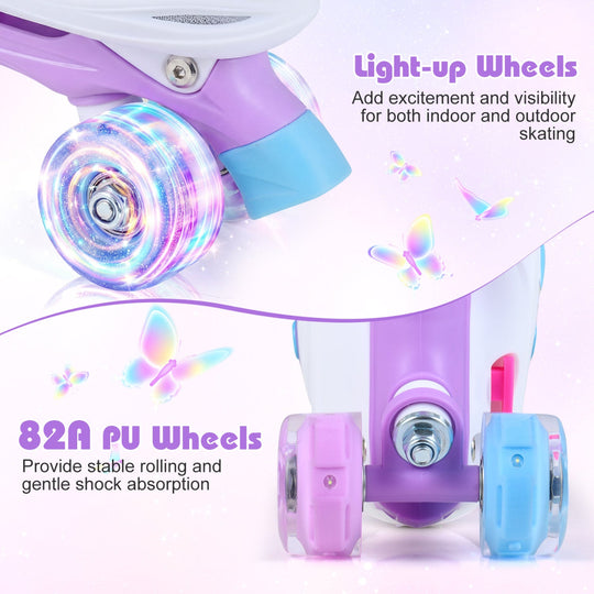 Kids Roller Skates for Toddlers Ages 7-9 with 4 Light up Wheels