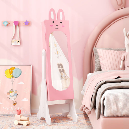 Kids Vanity Table Set with Mirror, Chair & Storage - White
