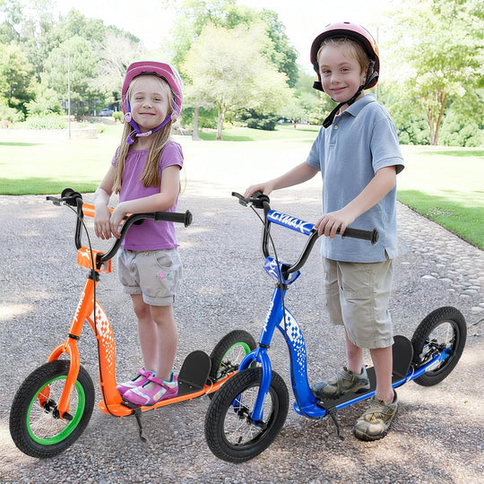 Kids Scooter Youth Kick Scooter with Adjustable Height Handlebar 12-Inch Inflatable Wheels