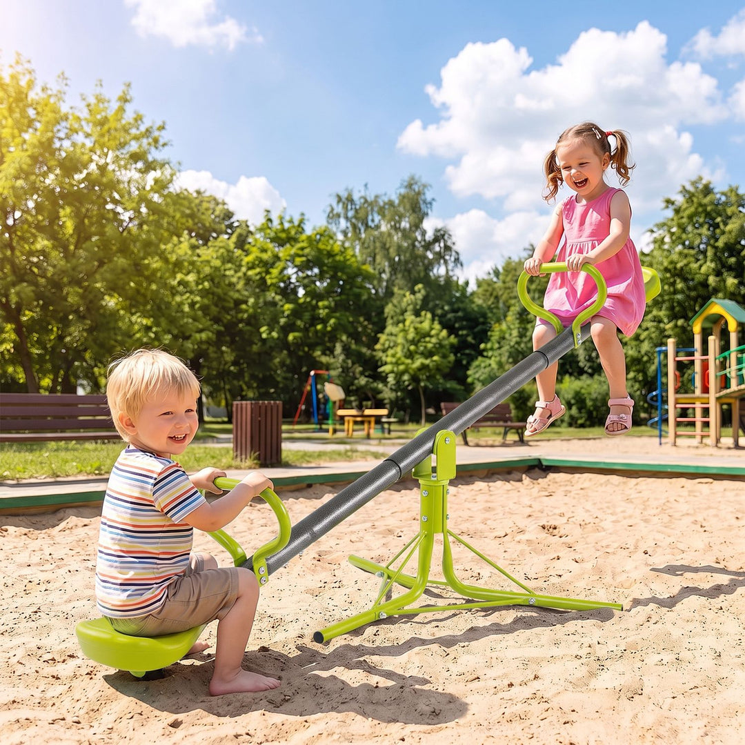 Kids Seesaw Swivel Children Teeter Totter Outdoor Play Set for 2 Children