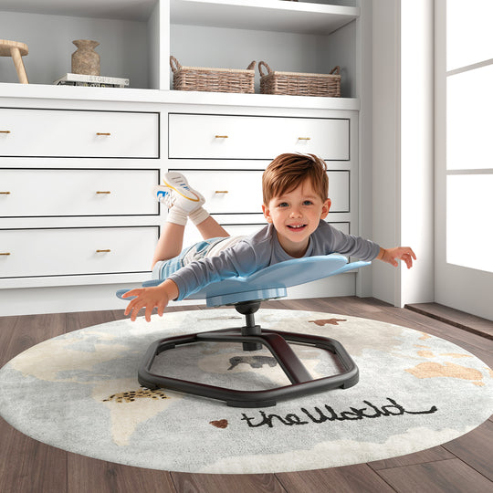 Kids Sensory Swivel Chair Elephant Petal 360° Spinning Chair-Blue