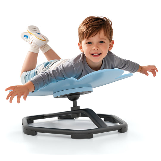 Kids Sensory Swivel Chair Elephant Petal 360° Spinning Chair-Blue