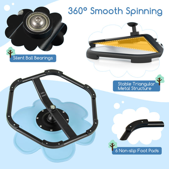 Kids Sensory Swivel Chair Elephant Petal 360° Spinning Chair-Blue